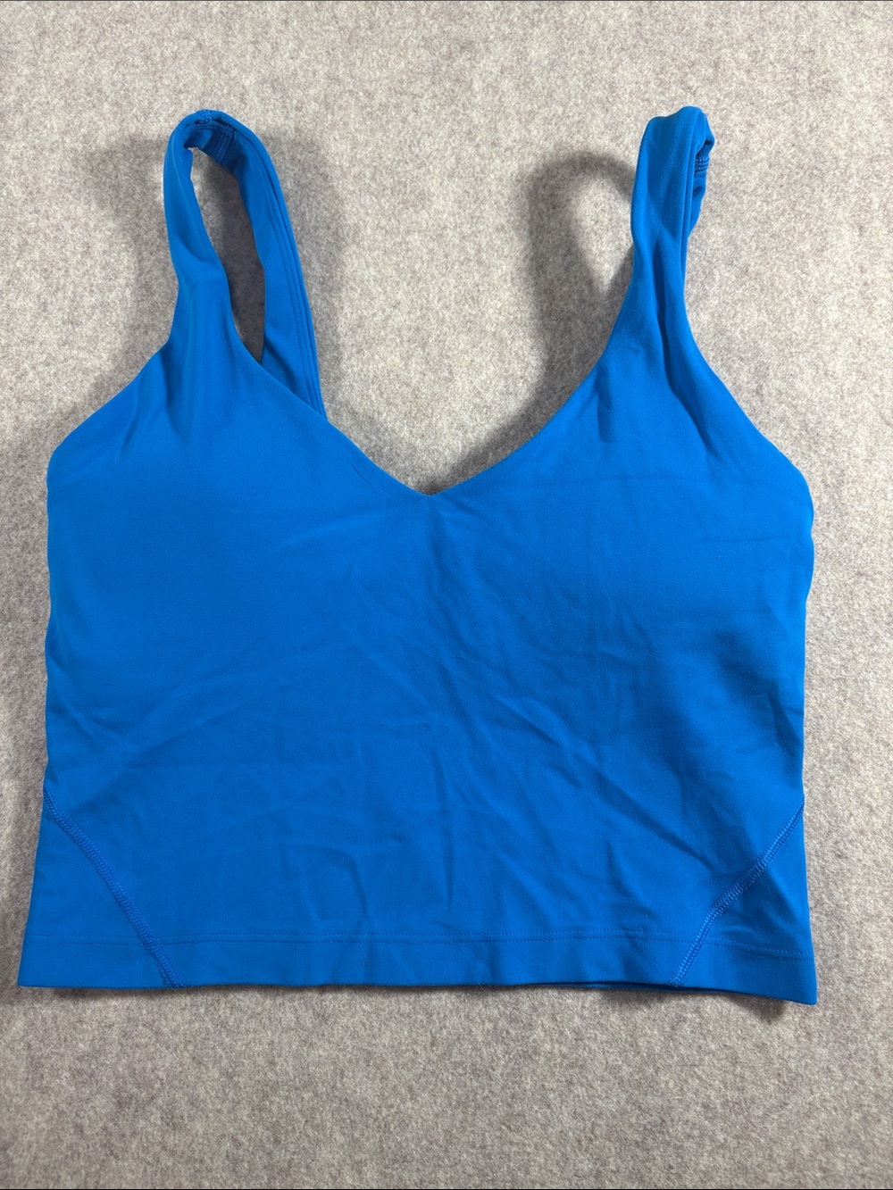 Lululemon Align Tank Top Size 4 in Poolside Blue EUC Built In Bra Crop Nulu